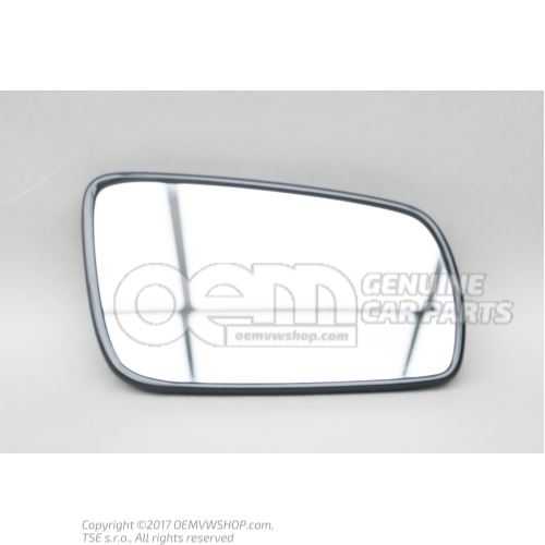 Mirror glass (convex) with carrier plate 4B0857536F