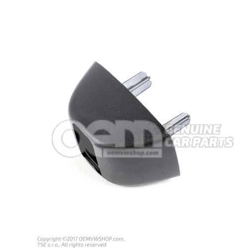 Cover cap, retainer for sun visor, satin black 4G0857563  9B9