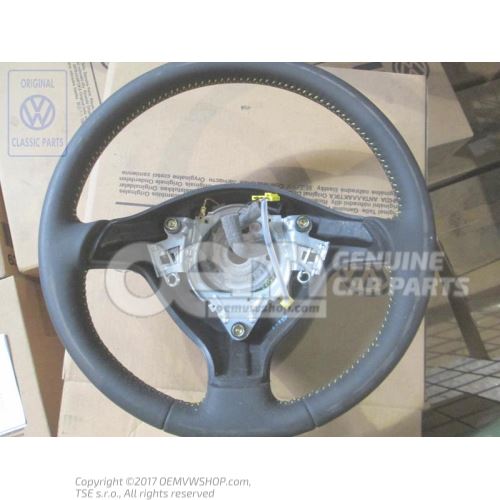 Sports steering wheel(leather) black/yellow 1J0419091AEHUW