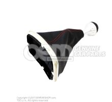 Pomo palanca cambio con guardapolv p. palanca (cuero) negro/plata/rojo 1J0711113CQNWC
