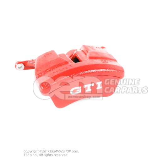 Pinza Volkswagen Golf GTI roja sin pastillas para frenos tamaño 360x34mm delantero derecho 5WA615124D