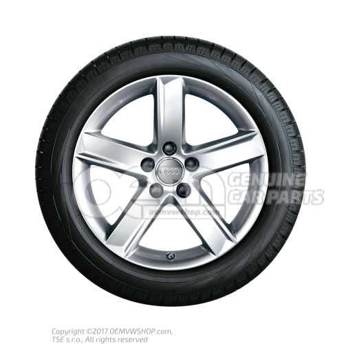 Aluminium rim with winter tyre diamond silver