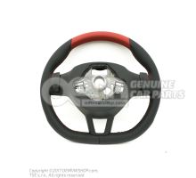 Multifunct. sports strng wheel (leather) steering wheel (leather) cherry red