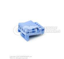 Flat contact housing connection piece for vehicles with safety switch for central locking system 1K0972704G
