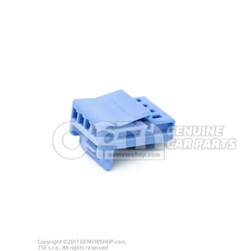 Flat contact housing connection piece for vehicles with safety switch for central locking system 1K0972704G