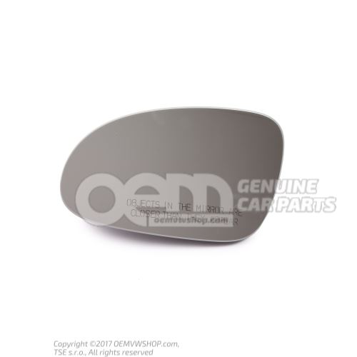 Mirror glass (convex) with carrier plate 3C0857521J