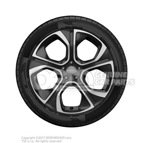 Aluminium rim with summer tyre matt black