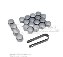 1 set of cover caps for wheel studs silver grey 000071215N Z37