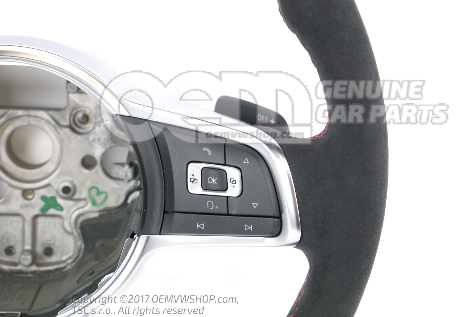 Mult.steering wheel (leather) steering wheel schwarz/flashrot