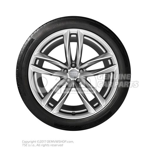 Aluminium rim with winter tyre silver