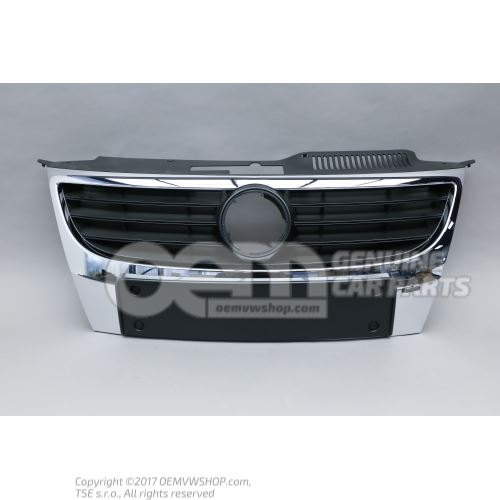 Radiator grille black/bright chrome Volkswagen Eos 1Q 1Q0853641 WAD