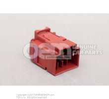 Flat connector housing with contact locking mechanism also 4F0937743B