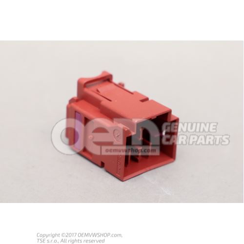 Flat connector housing with contact locking mechanism also 4F0937743B