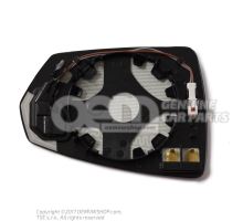Mirror glass (aspherical- wide angle) heated with carrier plate - left hand drive 2G0857521D
