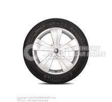 Roue hiver complète 17" jante aluminium adaptée aux chaînes à neige Diamond silver 3V0073627A 8Z8