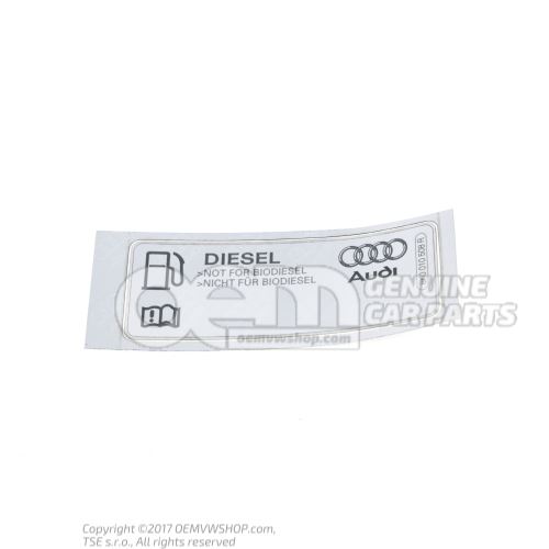 Sticker 'diesel''not for biodiesel' 8K0010508R