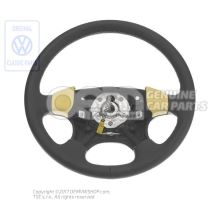 Steering wheel (leather) sports steering wheel steering wheel satin black/yellow 1H0419091ADEBT