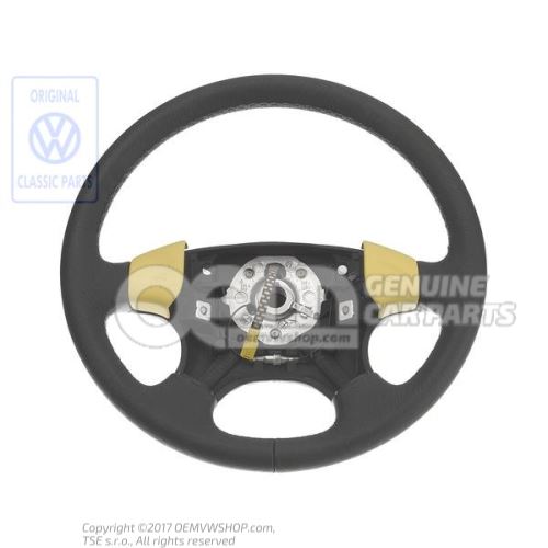 Steering wheel (leather) sports steering wheel steering wheel satin black/yellow 1H0419091ADEBT