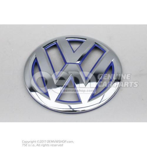 VW emblem chrome gloss/ultra navy blue 5GE853600 AFL