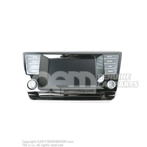 Display unit and control panel satin black/high chrome Skoda Superb 3V 3V0919605 BYY