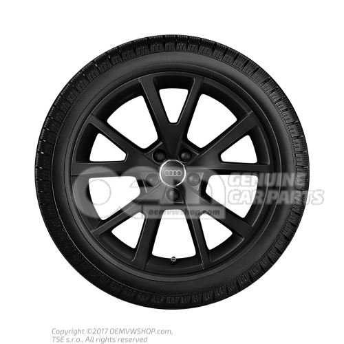 Aluminium rim with winter tyre matt black