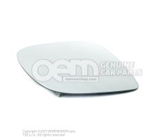 Mirror glass (aspherical- wide angle) with plate - right hand drive 7E1857522AQ