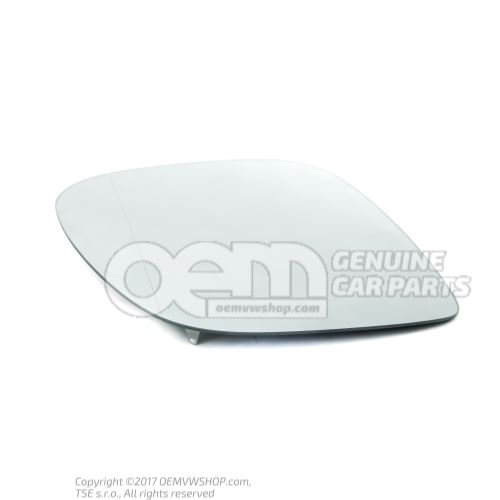 Mirror glass (aspherical- wide angle) with plate - right hand drive 7E1857522AQ