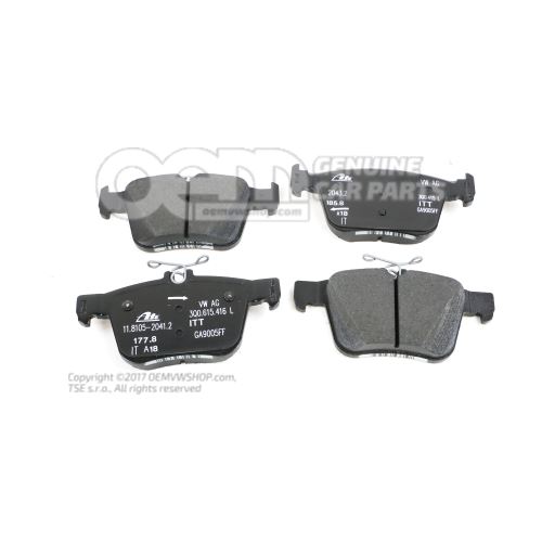 1 set of brake pads for disk brake 3Q0698451M | oemVWshop.com