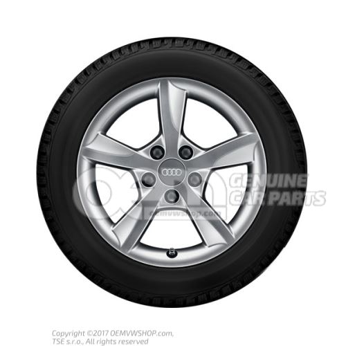 Aluminium rim with winter tyre diamond silver