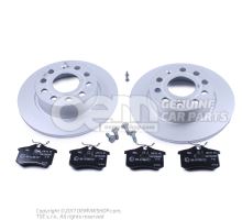1 set brake discs with      'ECO' brake pads JZW698601AA