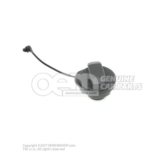 Cap with retaining strap for fuel tank 8E0201550